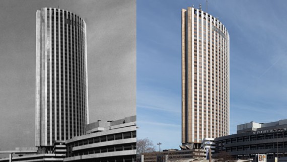 Exteriér betónového hotelového komplexu sa dodnes takmer nezmenil. © Daniel Osso